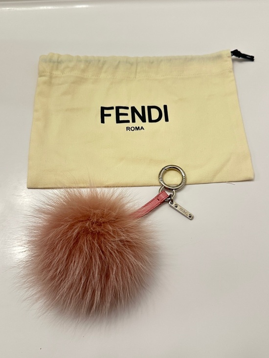 Fendi Accessories - Fendi Pom Pom Keychain in Dusty Pink